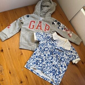 Disney/baby gap hoodie/ Hawaiian Mickey Mouse shirt bundle size 2t
